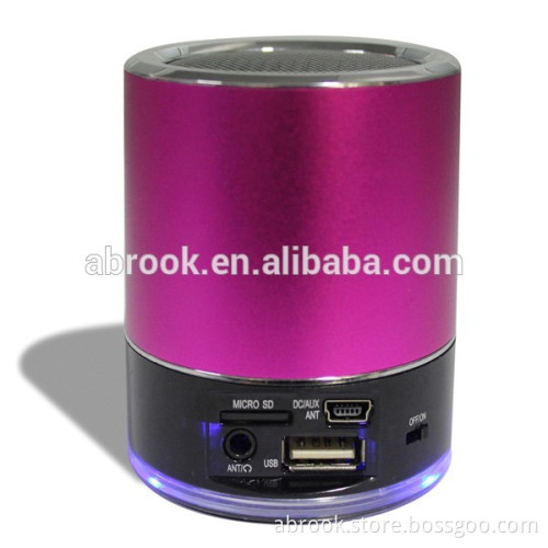 Flash LED TF Micro SD portable mini speaker with fm radio